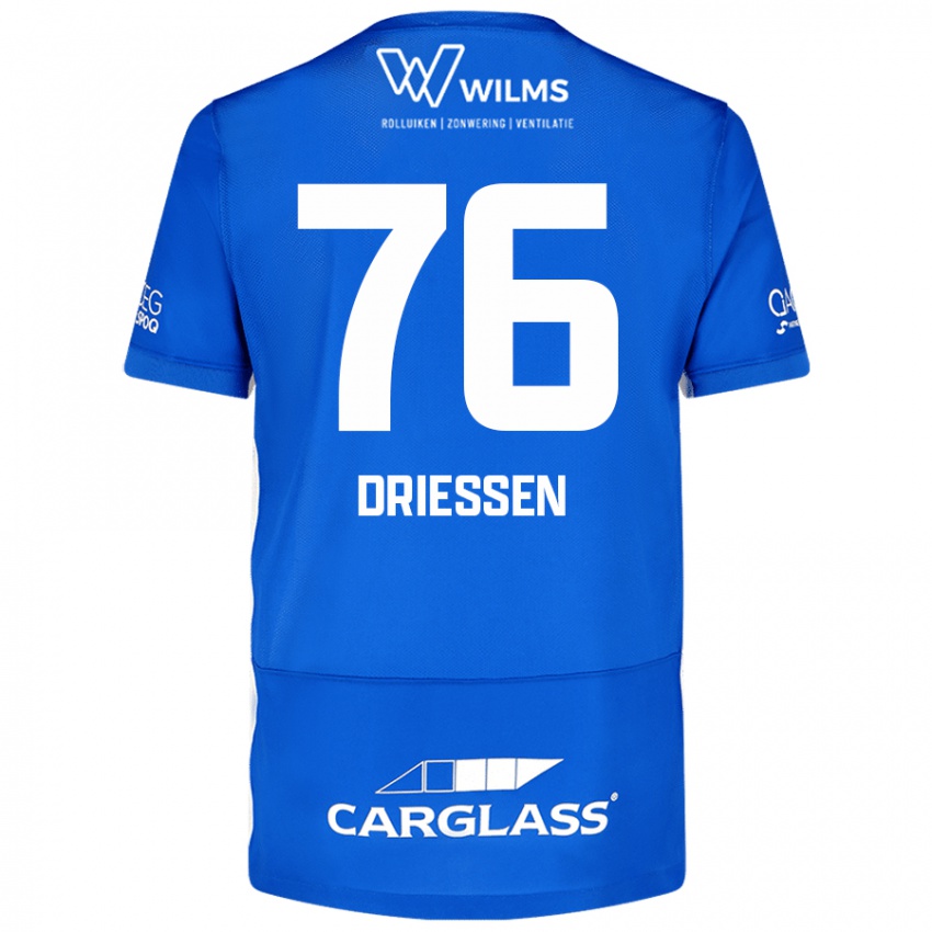 Mænd Jelle Driessen #76 Blå Hjemmebane Spillertrøjer 2024/25 Trøje T-Shirt