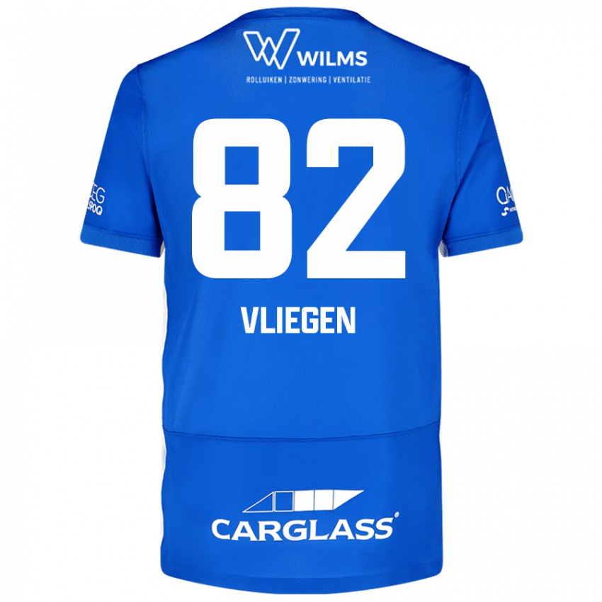 Mænd Olivier Vliegen #82 Blå Hjemmebane Spillertrøjer 2024/25 Trøje T-Shirt