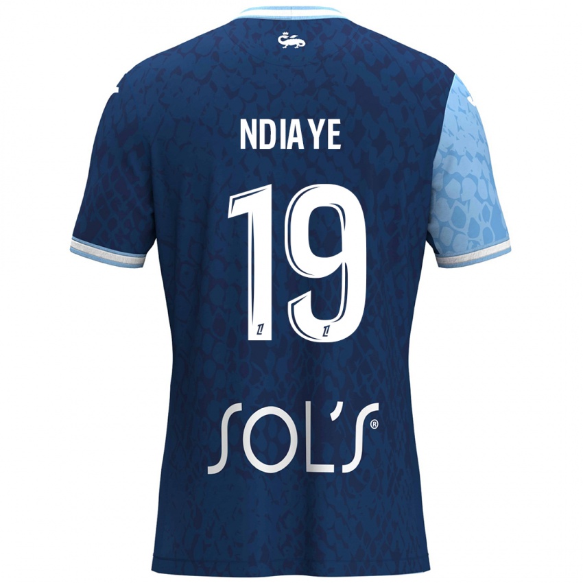 Mænd Rassoul Ndiaye #19 Himmelblå Mørkeblå Hjemmebane Spillertrøjer 2024/25 Trøje T-Shirt