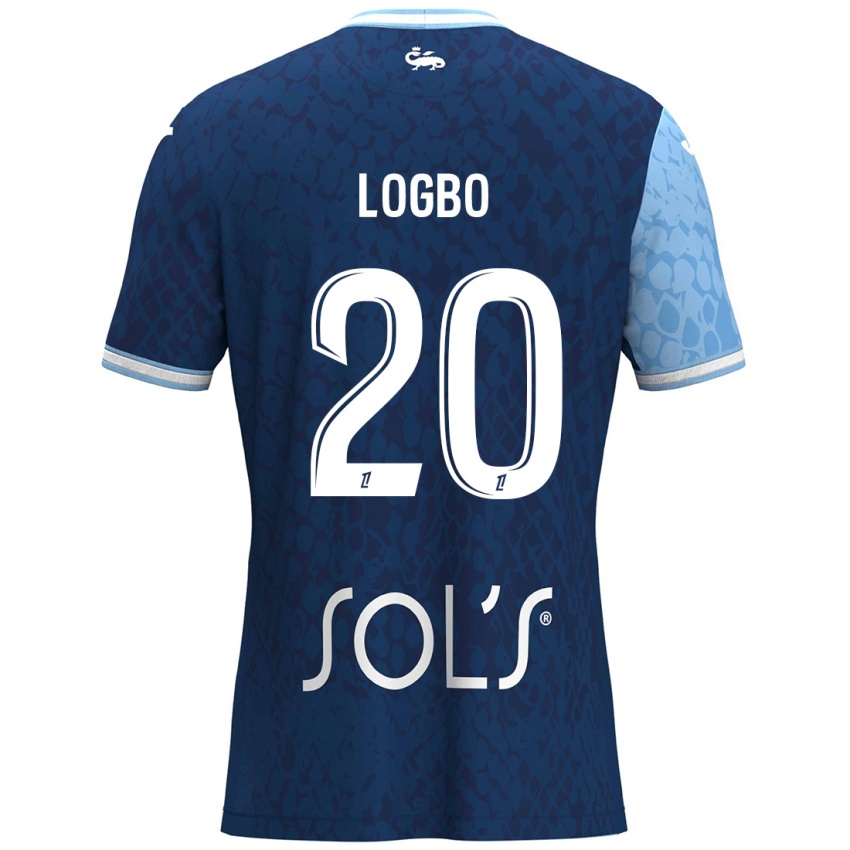 Mænd Andy Logbo #20 Himmelblå Mørkeblå Hjemmebane Spillertrøjer 2024/25 Trøje T-Shirt