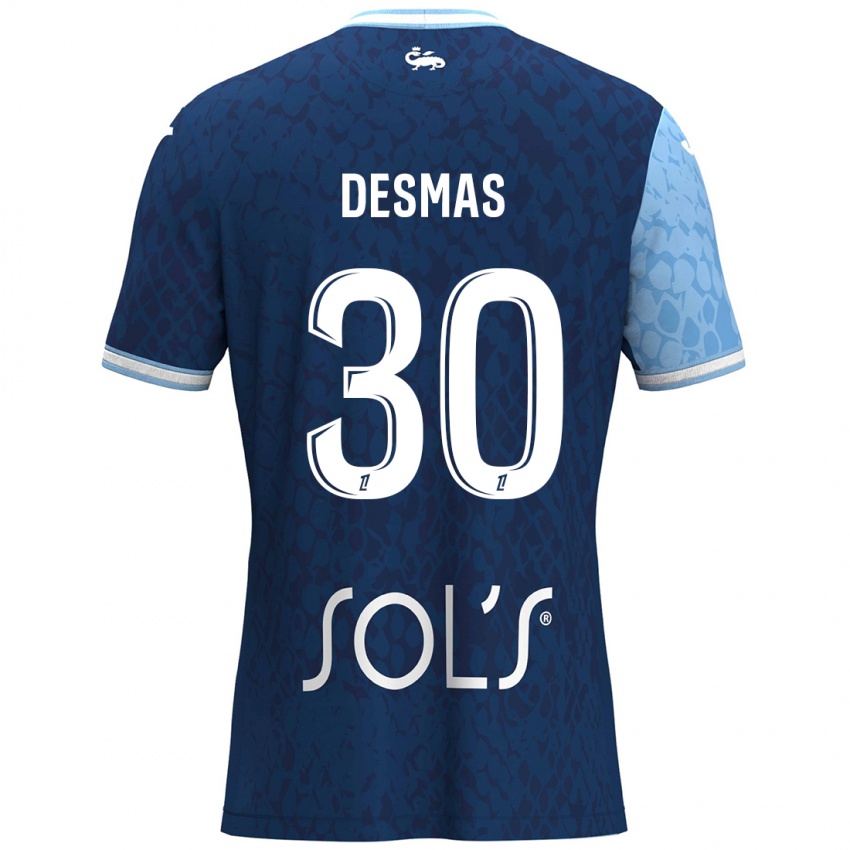 Mænd Arthur Desmas #30 Himmelblå Mørkeblå Hjemmebane Spillertrøjer 2024/25 Trøje T-Shirt