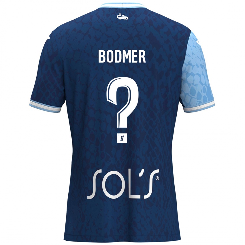 Mænd Mathéo Bodmer #0 Himmelblå Mørkeblå Hjemmebane Spillertrøjer 2024/25 Trøje T-Shirt