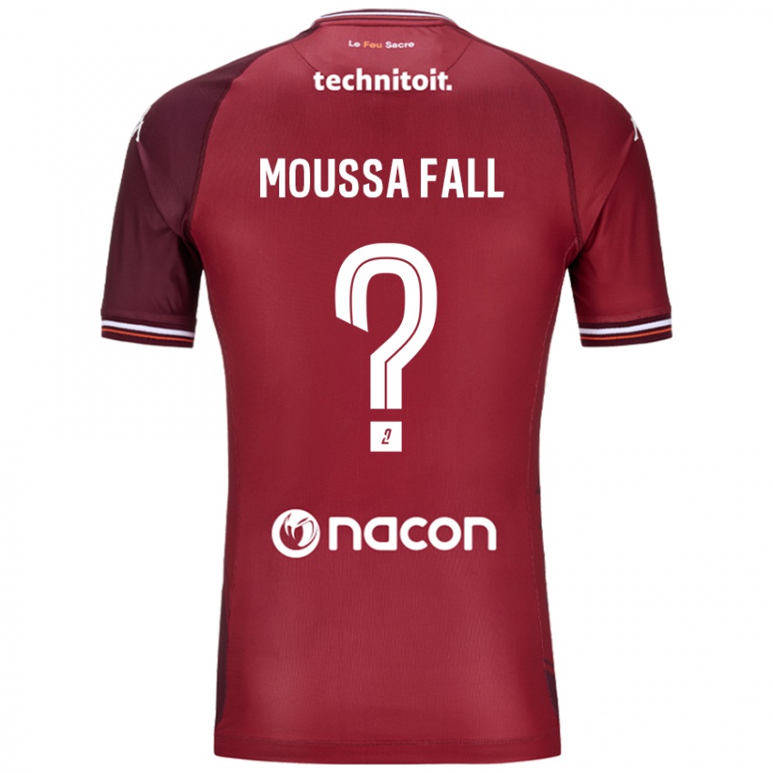 Mænd Pape Moussa Fall #0 Rød Granata Hjemmebane Spillertrøjer 2024/25 Trøje T-Shirt