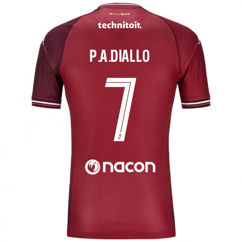 Mænd Papa Amadou Diallo #7 Rød Granata Hjemmebane Spillertrøjer 2024/25 Trøje T-Shirt