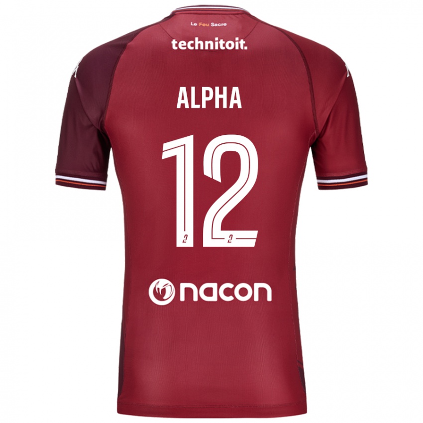 Mænd Alpha Touré #12 Rød Granata Hjemmebane Spillertrøjer 2024/25 Trøje T-Shirt