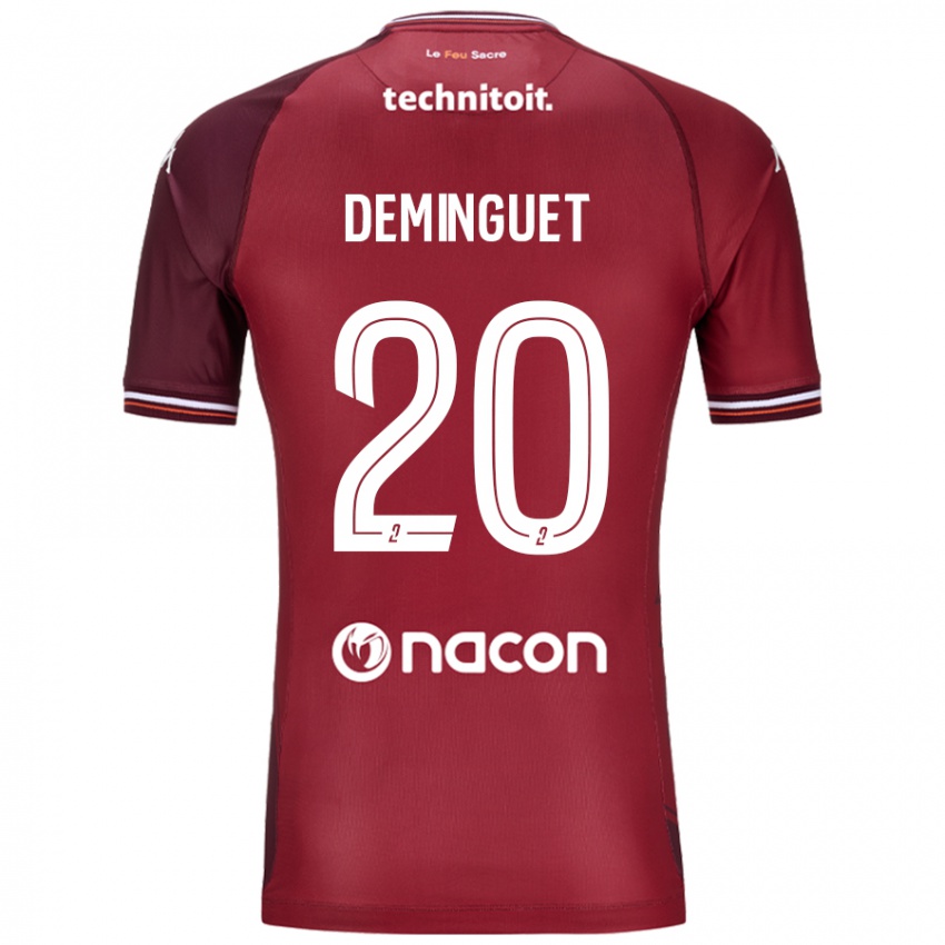 Mænd Jessy Deminguet #20 Rød Granata Hjemmebane Spillertrøjer 2024/25 Trøje T-Shirt