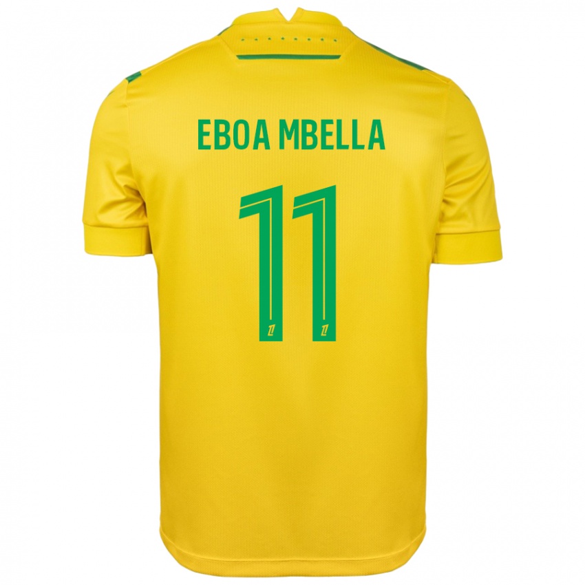 Mænd Eden Eboa Mbella #11 Gul Grøn Hjemmebane Spillertrøjer 2024/25 Trøje T-Shirt