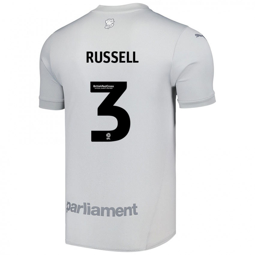 Mænd Jon Russell #3 Sølvgrå Udebane Spillertrøjer 2024/25 Trøje T-Shirt