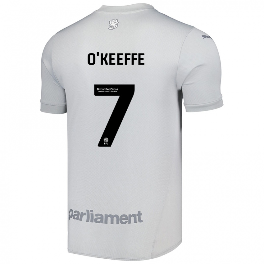 Mænd Corey O'keeffe #7 Sølvgrå Udebane Spillertrøjer 2024/25 Trøje T-Shirt