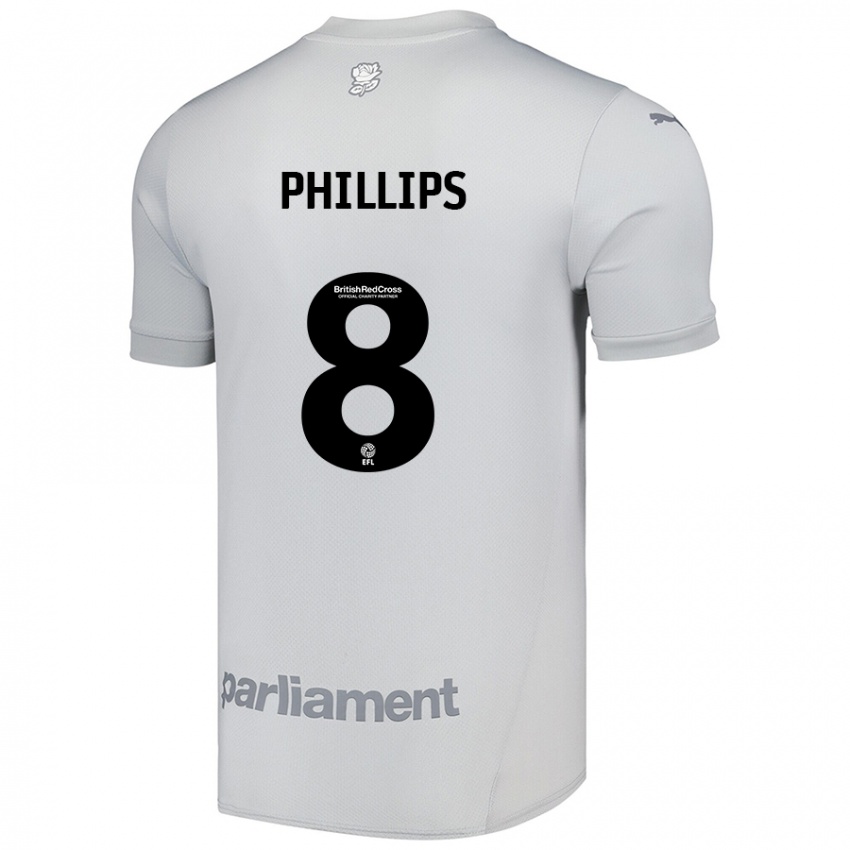 Mænd Adam Phillips #8 Sølvgrå Udebane Spillertrøjer 2024/25 Trøje T-Shirt