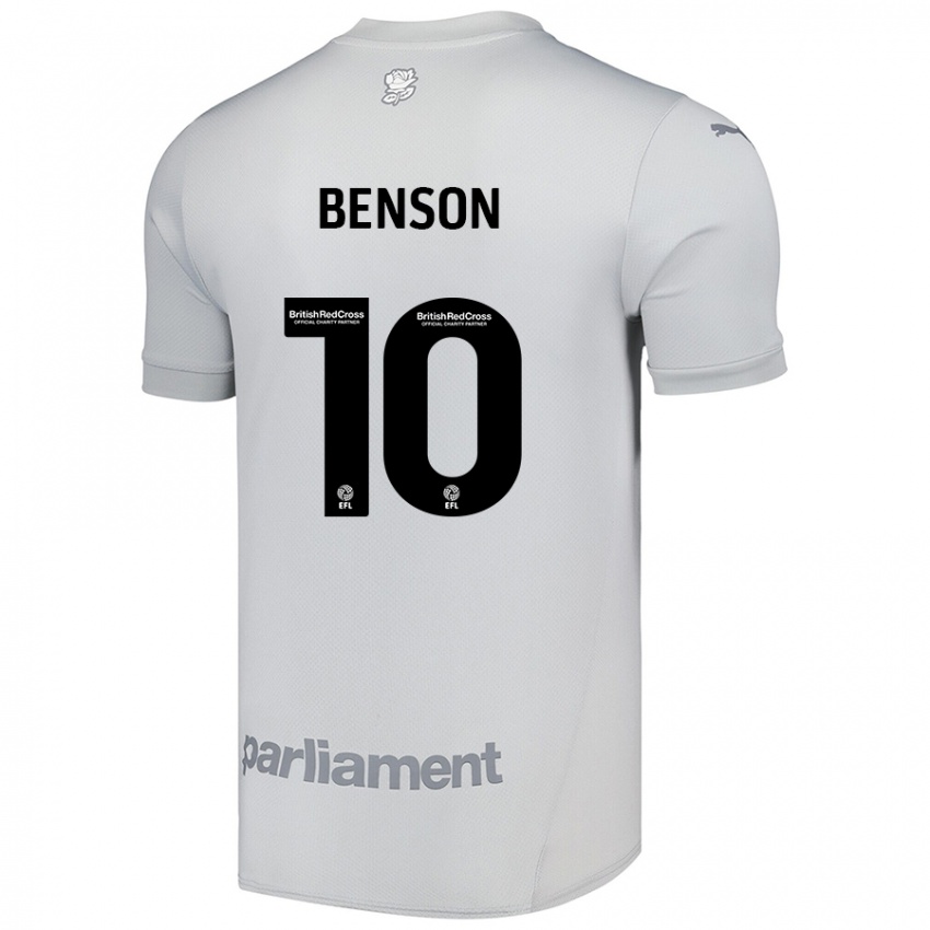 Mænd Josh Benson #10 Sølvgrå Udebane Spillertrøjer 2024/25 Trøje T-Shirt