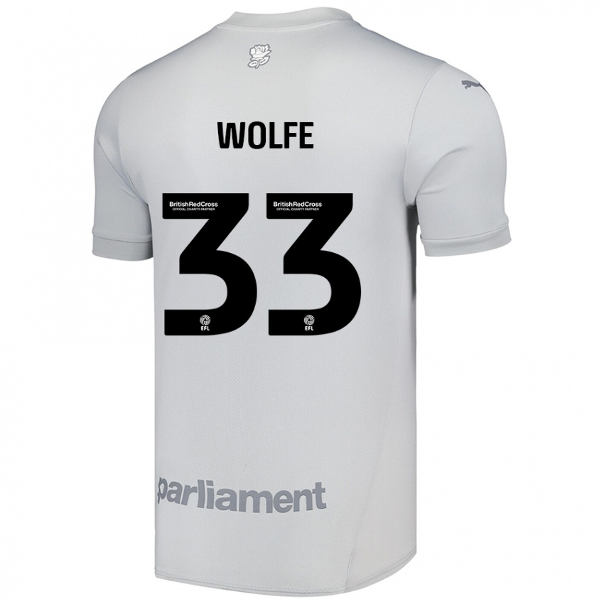 Mænd Matty Wolfe #33 Sølvgrå Udebane Spillertrøjer 2024/25 Trøje T-Shirt