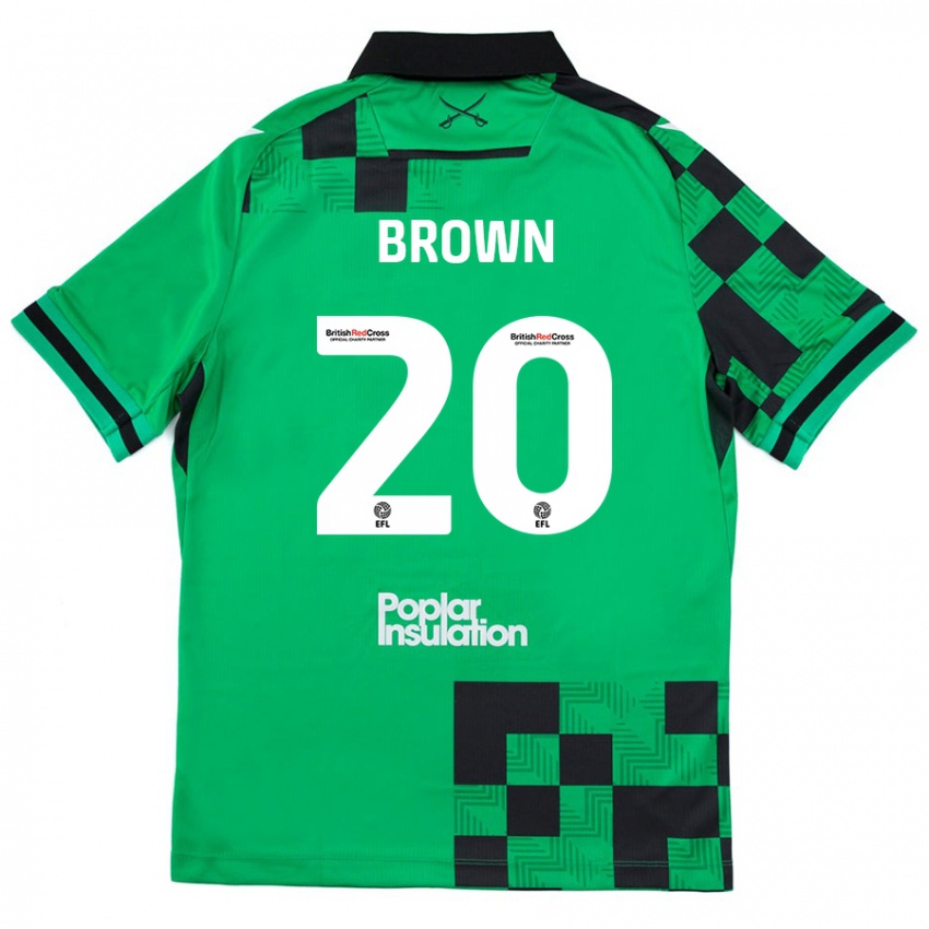 Mænd Jevani Brown #20 Grøn Sort Udebane Spillertrøjer 2024/25 Trøje T-Shirt