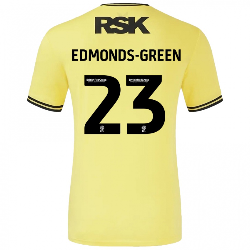 Mænd Rarmani Edmonds-Green #23 Gul Sort Udebane Spillertrøjer 2024/25 Trøje T-Shirt