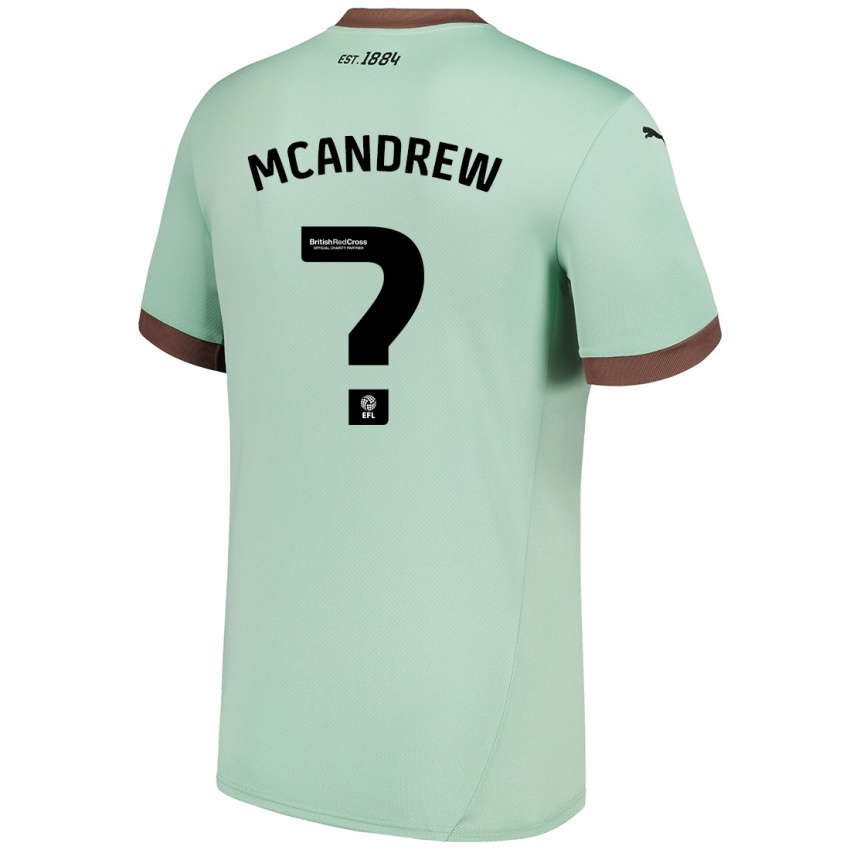 Mænd Niall Mcandrew #0 Bleg Grøn Udebane Spillertrøjer 2024/25 Trøje T-Shirt