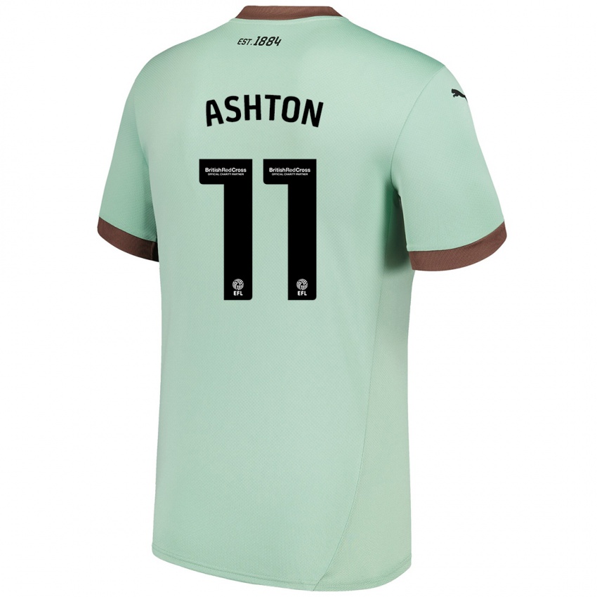 Mænd Eleanor Ashton #11 Bleg Grøn Udebane Spillertrøjer 2024/25 Trøje T-Shirt