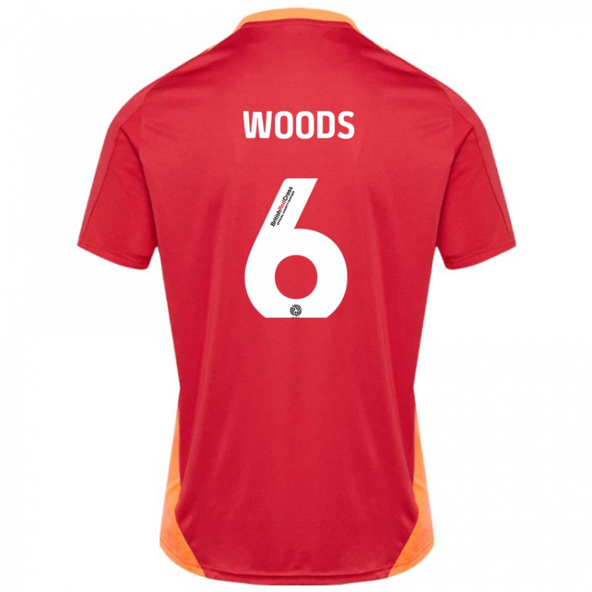 Mænd Ryan Woods #6 Blå Off White Udebane Spillertrøjer 2024/25 Trøje T-Shirt