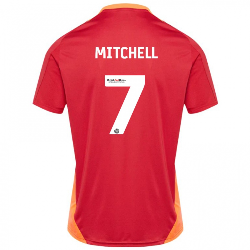 Mænd Demetri Mitchell #7 Blå Off White Udebane Spillertrøjer 2024/25 Trøje T-Shirt