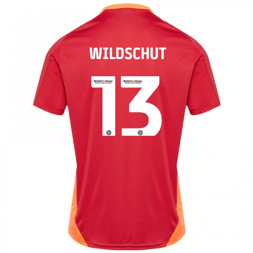 Mænd Yanic Wildschut #13 Blå Off White Udebane Spillertrøjer 2024/25 Trøje T-Shirt