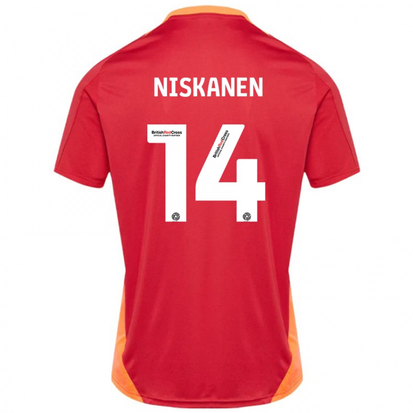 Mænd Ilmari Niskanen #14 Blå Off White Udebane Spillertrøjer 2024/25 Trøje T-Shirt