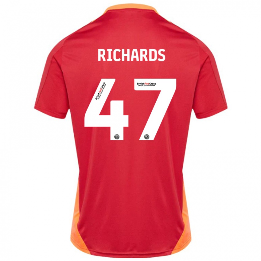 Mænd Jake Richards #47 Blå Off White Udebane Spillertrøjer 2024/25 Trøje T-Shirt