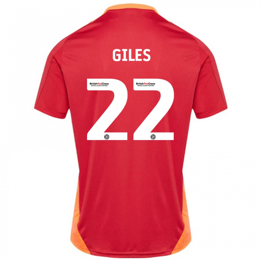 Mænd Olivia Giles #22 Blå Off White Udebane Spillertrøjer 2024/25 Trøje T-Shirt