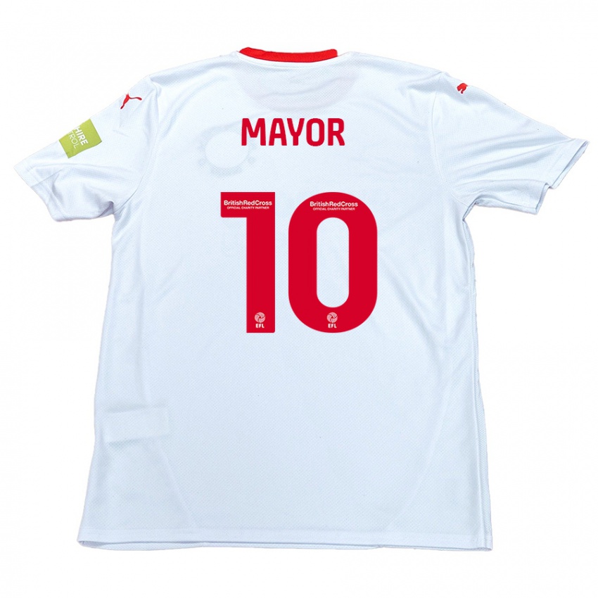 Mænd Danny Mayor #10 Hvid Udebane Spillertrøjer 2024/25 Trøje T-Shirt