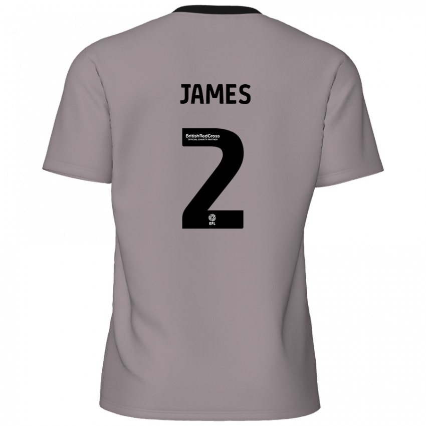 Mænd Tom James #2 Grå Udebane Spillertrøjer 2024/25 Trøje T-Shirt