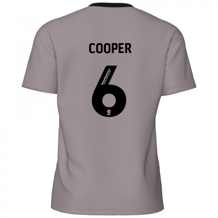 Mænd Brandon Cooper #6 Grå Udebane Spillertrøjer 2024/25 Trøje T-Shirt