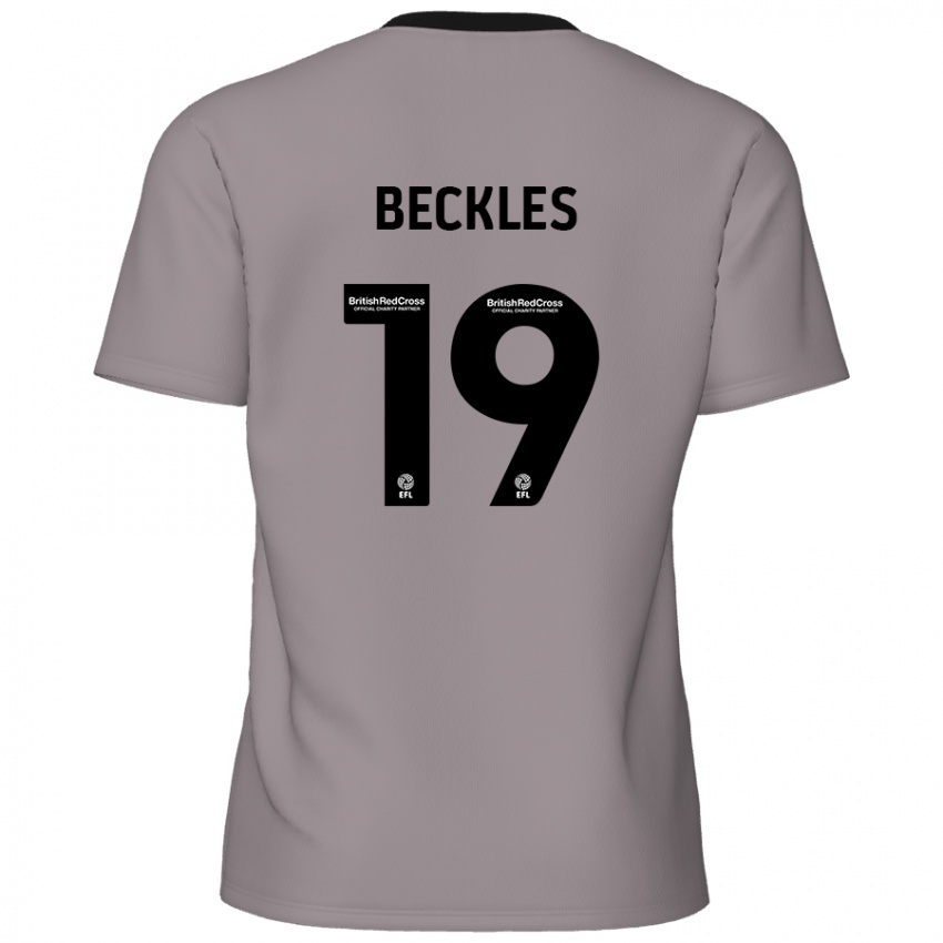 Mænd Omar Beckles #19 Grå Udebane Spillertrøjer 2024/25 Trøje T-Shirt