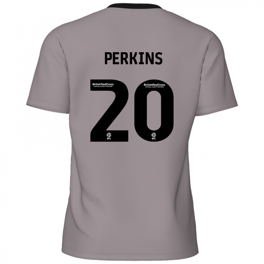 Mænd Sonny Perkins #20 Grå Udebane Spillertrøjer 2024/25 Trøje T-Shirt