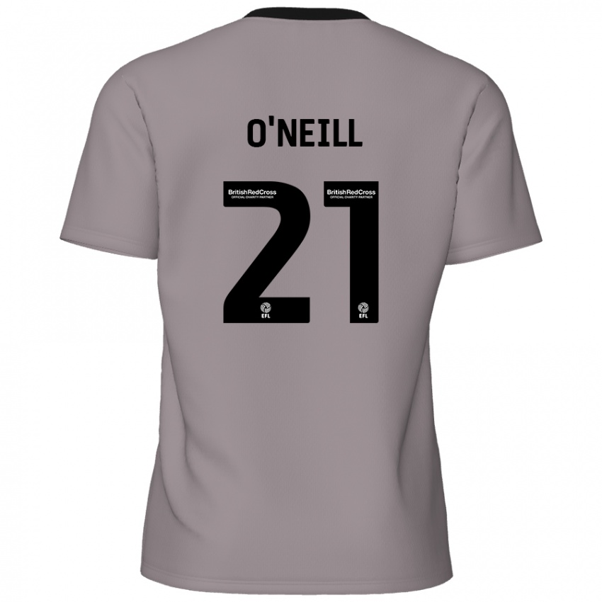 Mænd Ollie O'neill #21 Grå Udebane Spillertrøjer 2024/25 Trøje T-Shirt