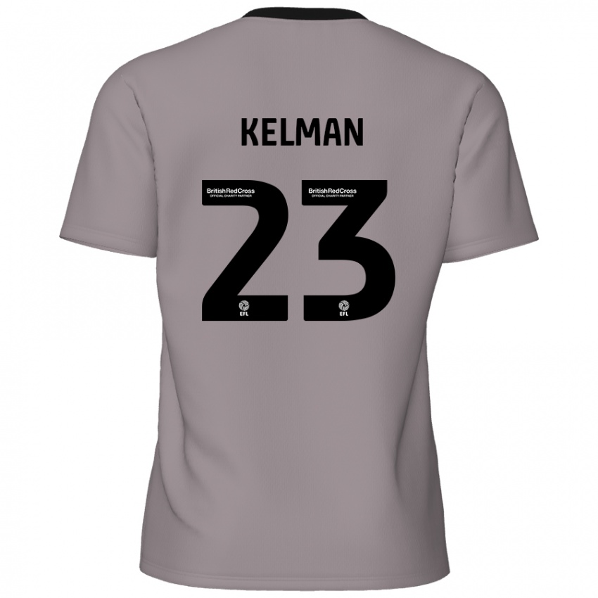 Mænd Charlie Kelman #23 Grå Udebane Spillertrøjer 2024/25 Trøje T-Shirt