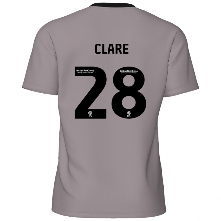 Mænd Sean Clare #28 Grå Udebane Spillertrøjer 2024/25 Trøje T-Shirt