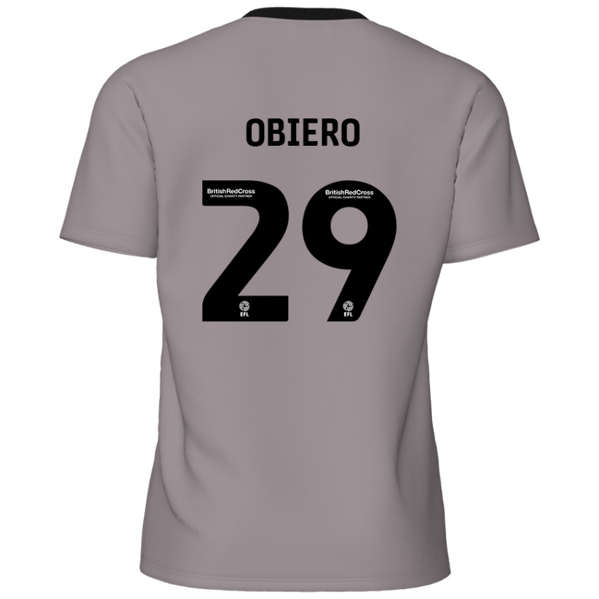 Mænd Zech Obiero #29 Grå Udebane Spillertrøjer 2024/25 Trøje T-Shirt