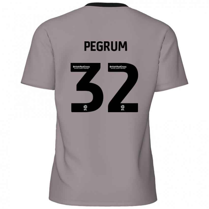 Mænd Charlie Pegrum #32 Grå Udebane Spillertrøjer 2024/25 Trøje T-Shirt