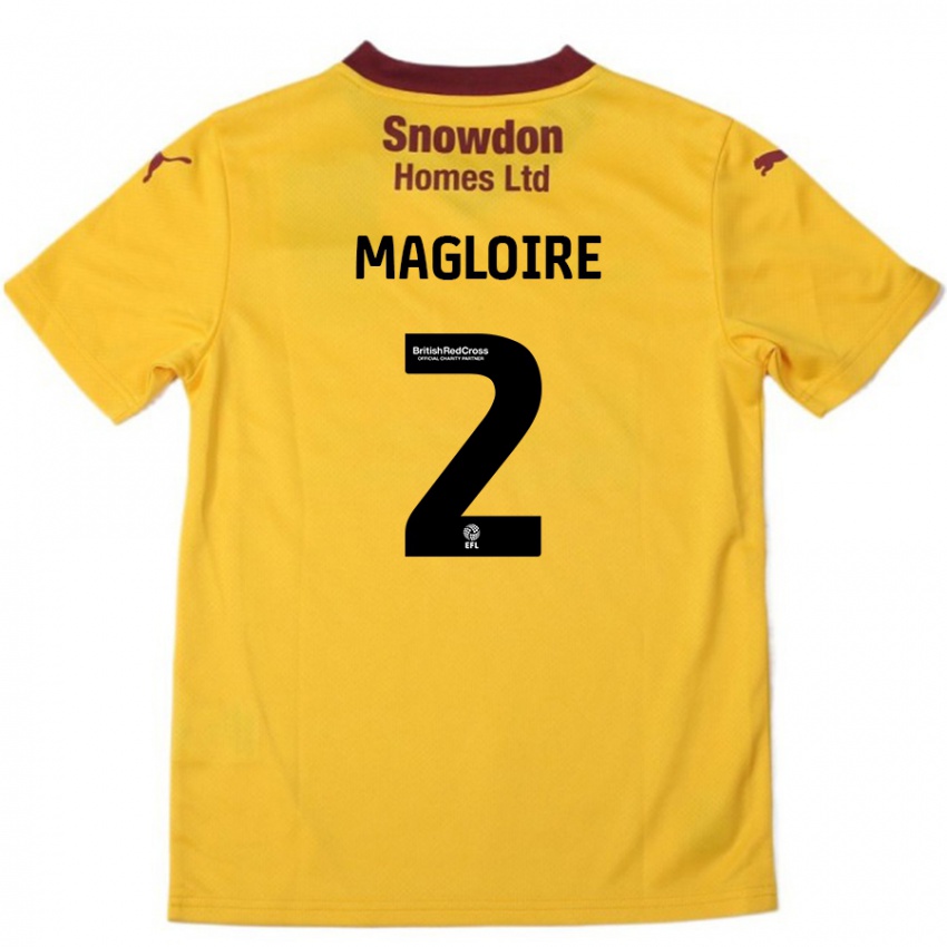 Mænd Tyler Magloire #2 Orange Bourgogne Udebane Spillertrøjer 2024/25 Trøje T-Shirt