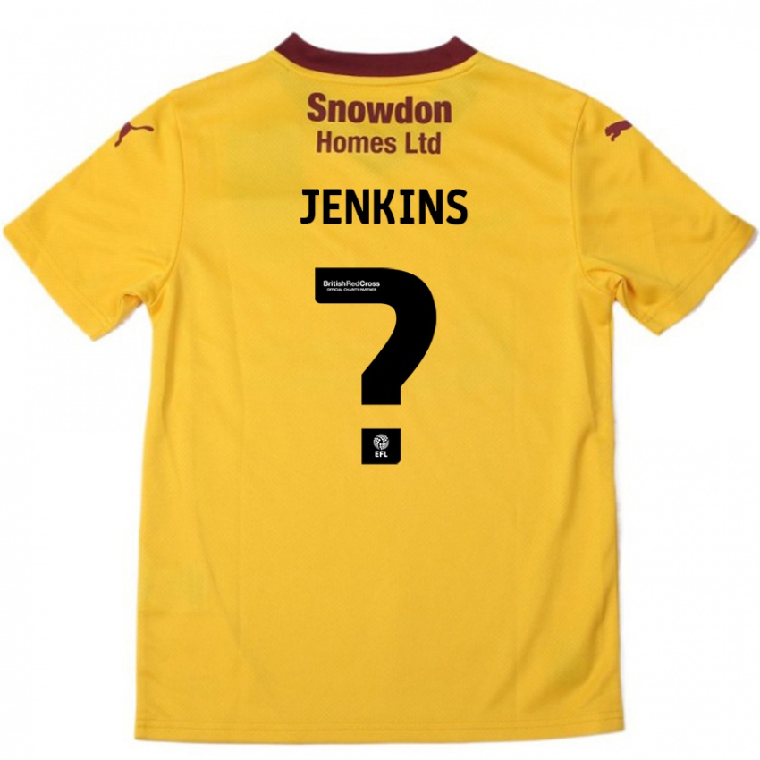 Mænd Leo Jenkins #0 Orange Bourgogne Udebane Spillertrøjer 2024/25 Trøje T-Shirt