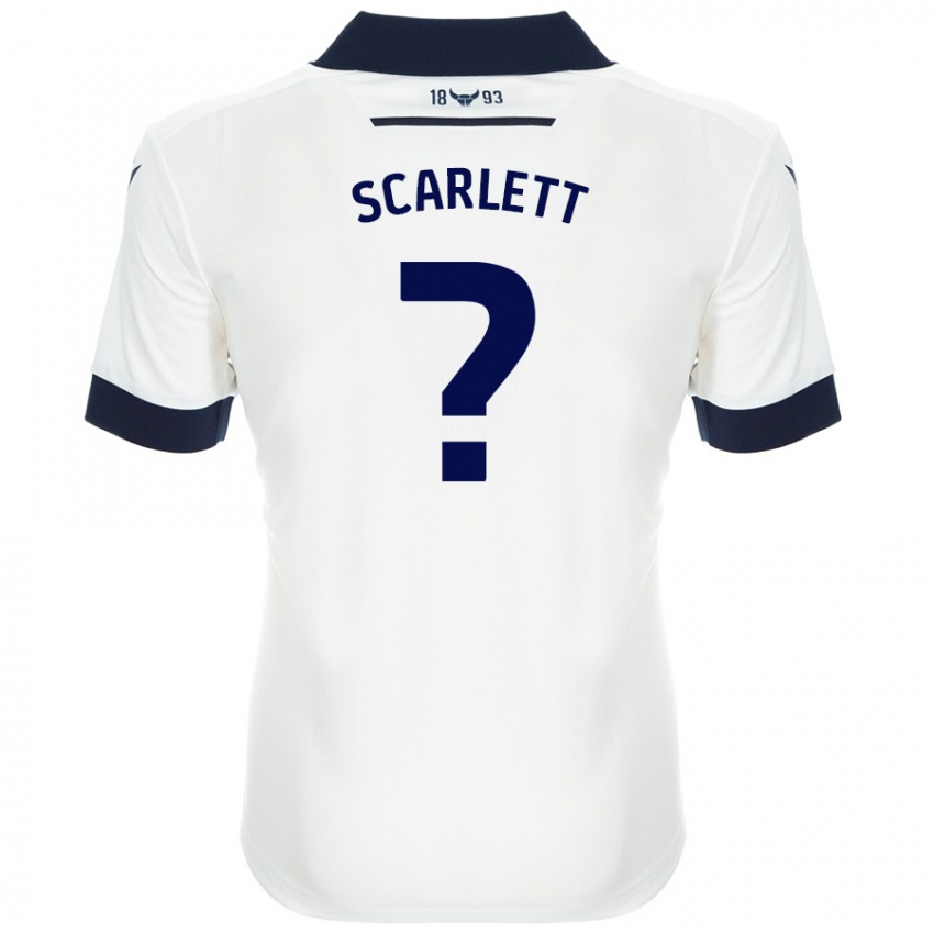 Mænd Dane Scarlett #0 Hvid Marineblå Udebane Spillertrøjer 2024/25 Trøje T-Shirt