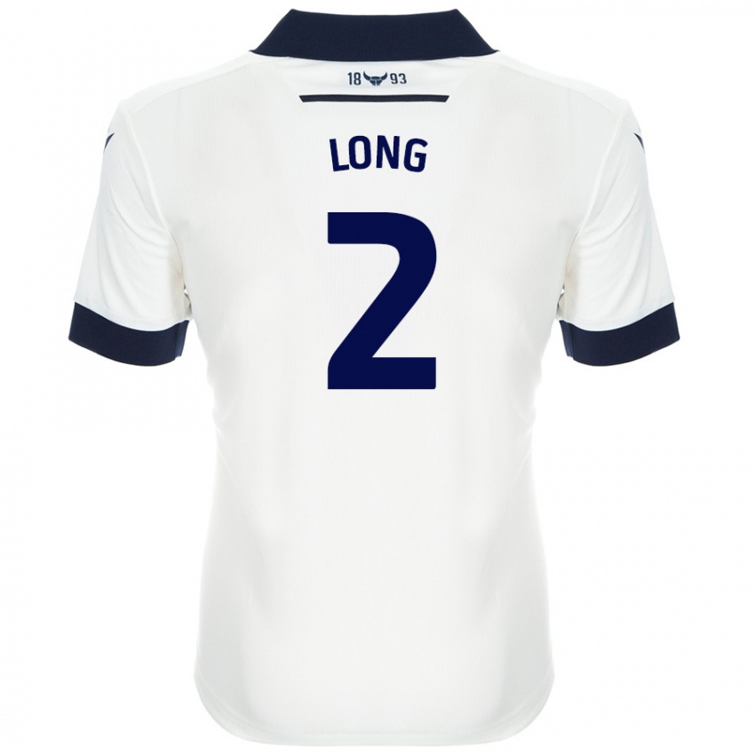 Mænd Sam Long #2 Hvid Marineblå Udebane Spillertrøjer 2024/25 Trøje T-Shirt