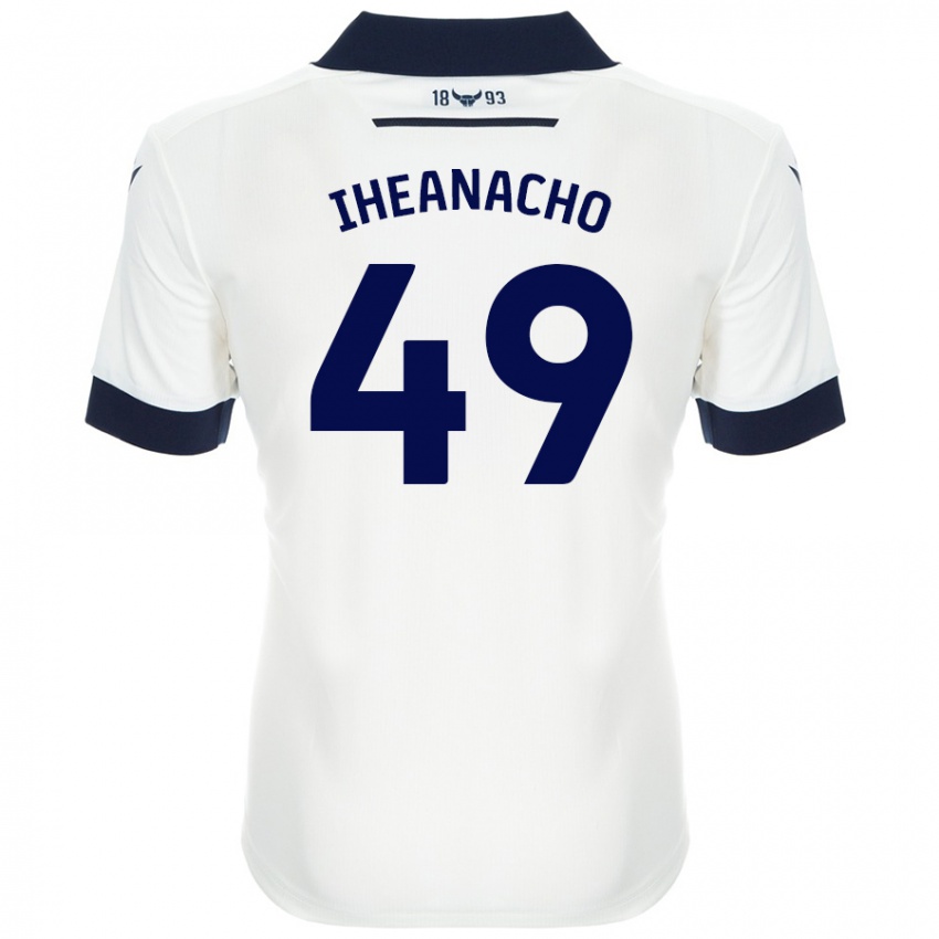 Mænd Josh Iheanacho #49 Hvid Marineblå Udebane Spillertrøjer 2024/25 Trøje T-Shirt