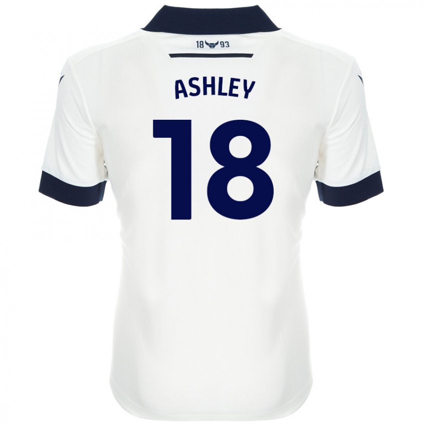 Mænd Alex Ashley #18 Hvid Marineblå Udebane Spillertrøjer 2024/25 Trøje T-Shirt