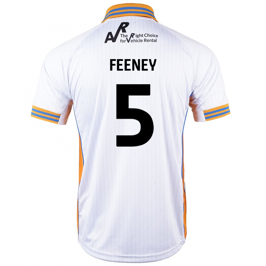 Mænd Morgan Feeney #5 Hvid Udebane Spillertrøjer 2024/25 Trøje T-Shirt