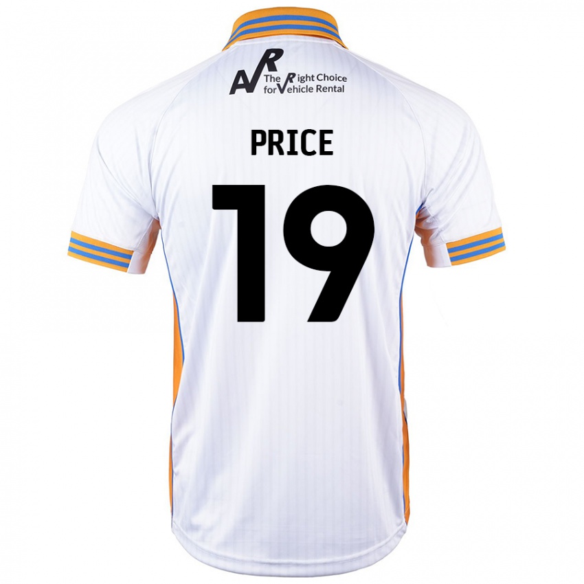 Mænd Jack Price #19 Hvid Udebane Spillertrøjer 2024/25 Trøje T-Shirt