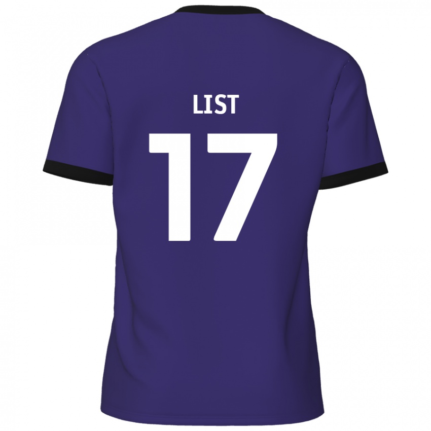 Mænd Elliott List #17 Lilla Udebane Spillertrøjer 2024/25 Trøje T-Shirt