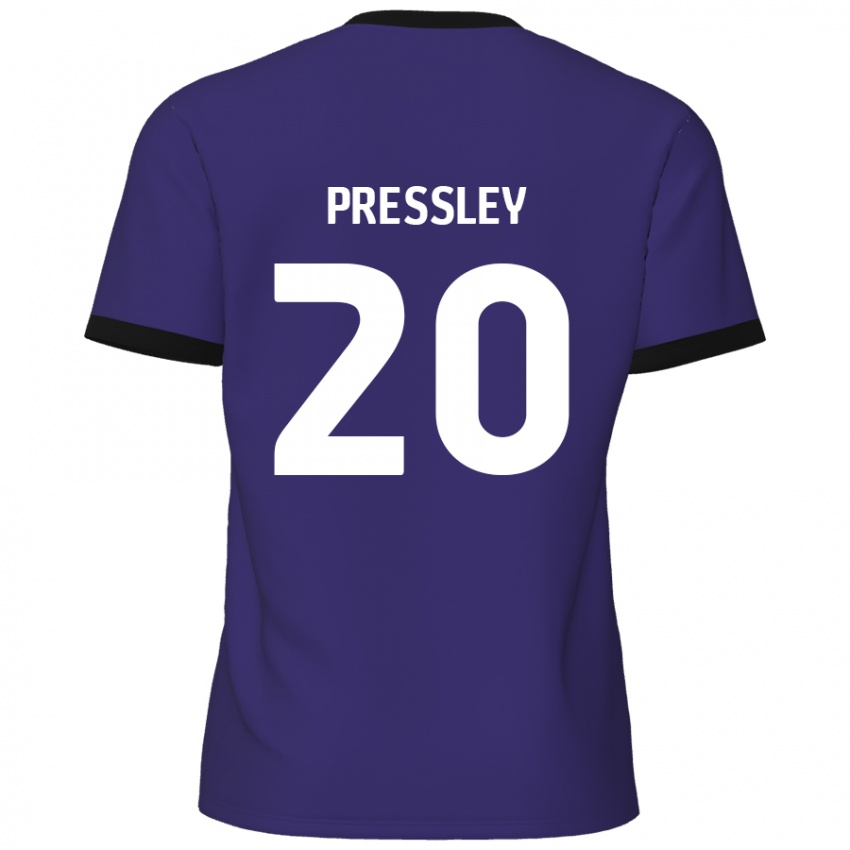 Mænd Aaron Pressley #20 Lilla Udebane Spillertrøjer 2024/25 Trøje T-Shirt