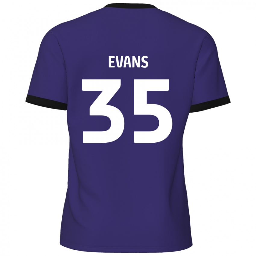 Mænd Makise Evans #35 Lilla Udebane Spillertrøjer 2024/25 Trøje T-Shirt