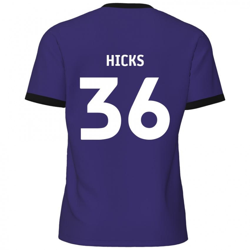 Mænd David Hicks #36 Lilla Udebane Spillertrøjer 2024/25 Trøje T-Shirt