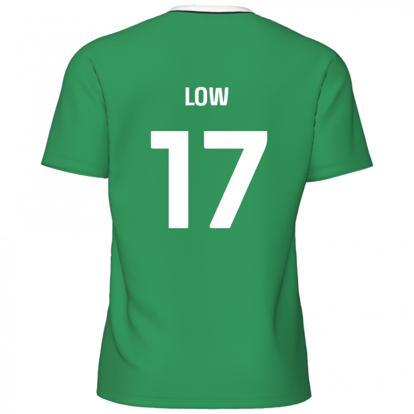 Mænd Joe Low #17 Grønne Hvide Striber Udebane Spillertrøjer 2024/25 Trøje T-Shirt