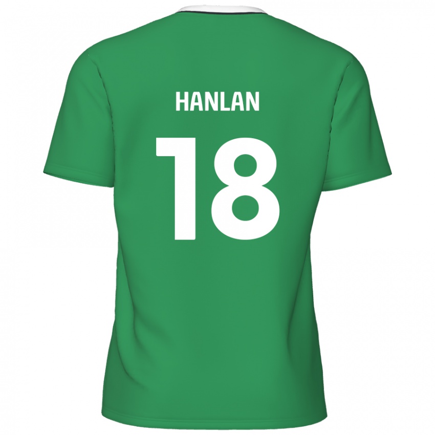 Mænd Brandon Hanlan #18 Grønne Hvide Striber Udebane Spillertrøjer 2024/25 Trøje T-Shirt